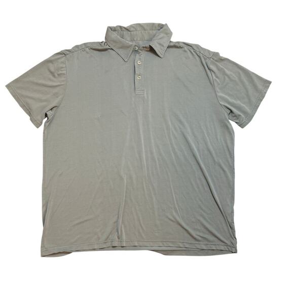 VINTAGE VTG 1946 Jersey Knit Garment Dyed Sage Green Polo Men's Sz L - Picture 1 of 9